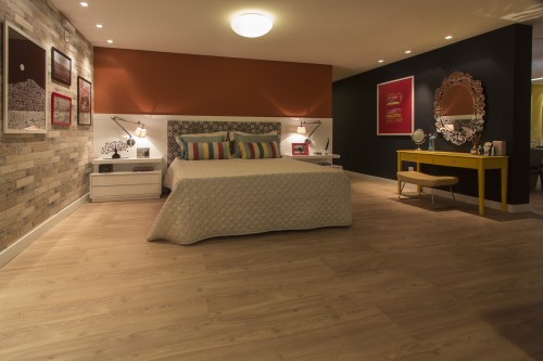 Piso laminado Eucafloor Ambience, padrão Acácia Andorra